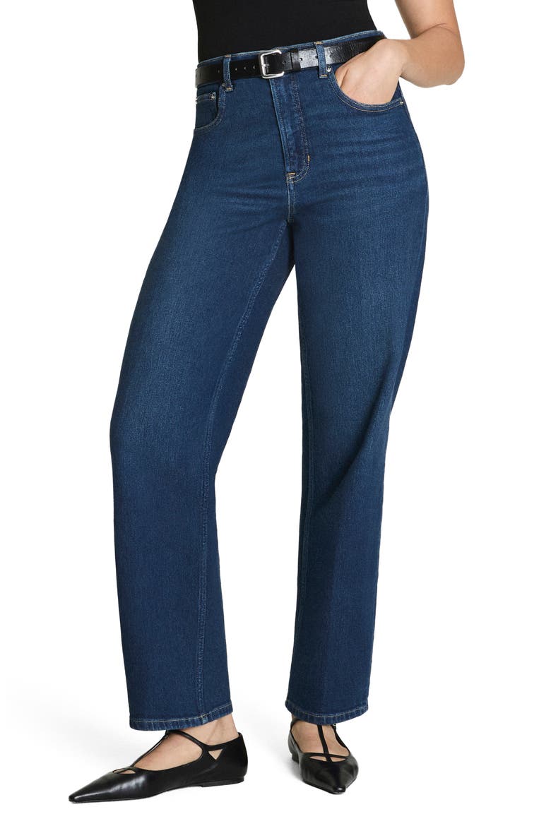 SPANXshape™ Authentic 360 High Waist '90s Straight Leg Jeans, Main, color, PERCY WASH