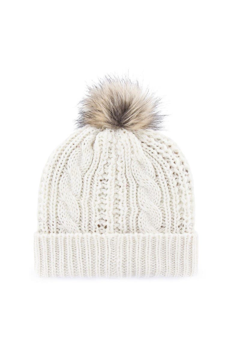 '47 Women's '47 White Los Angeles Kings Logo Meeko Cuffed Knit Hat with Pom, Alternate, color, 