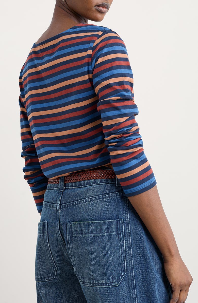 Seasalt Cornwall Sailor Stripe Organic Cotton Top, Alternate, color, Tri Mini Cornish Burgundy