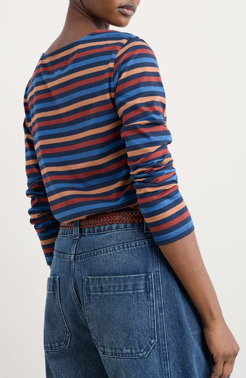 Seasalt Cornwall Sailor Stripe Organic Cotton Top In Multi