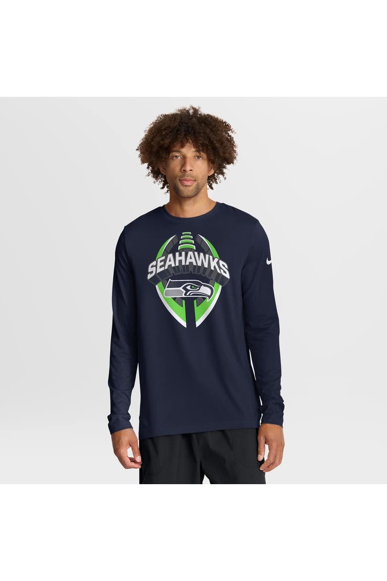 Men's Nike College Navy Seattle Seahawks Primetime Legend Icon Performance Long Sleeve T-Shirt, Main, color, College Navy
