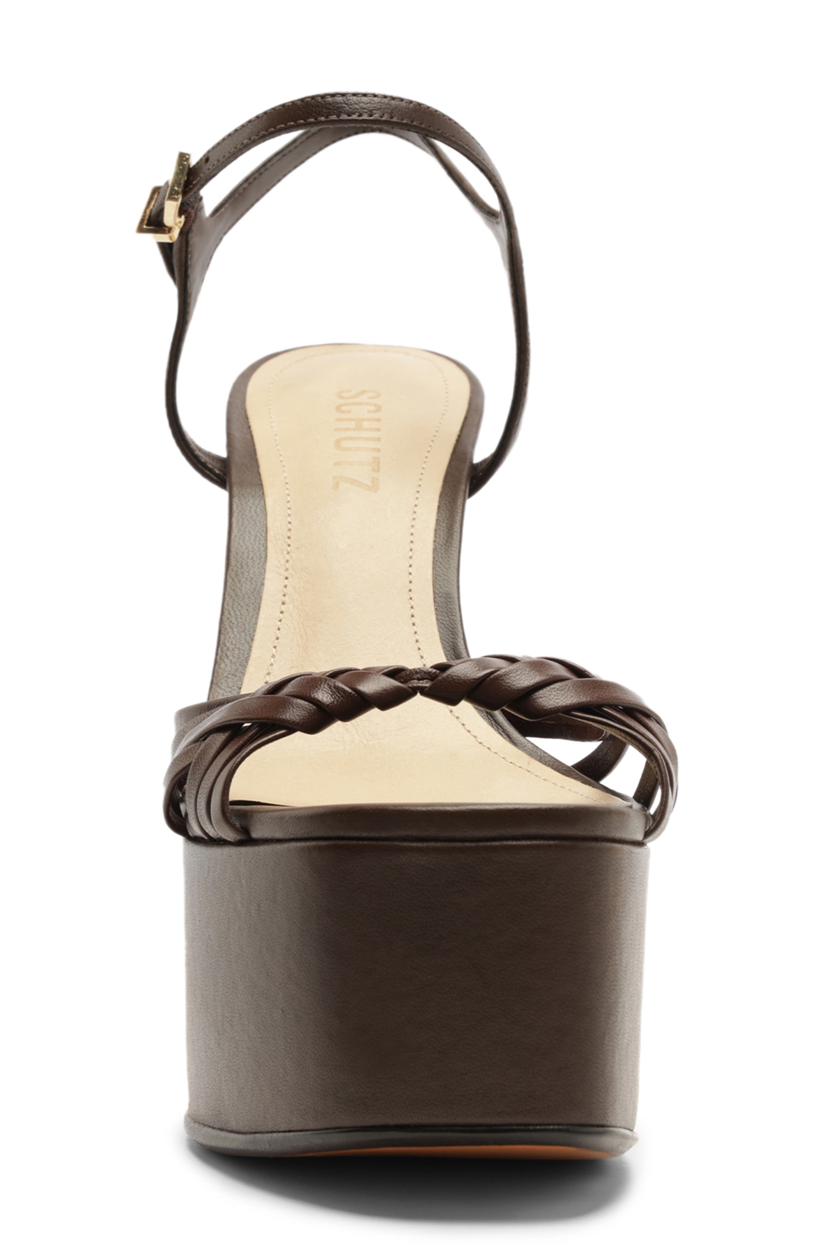 Schutz Tara Platform Ankle Strap Sandal, Alternate, color, Chestnut Brown
