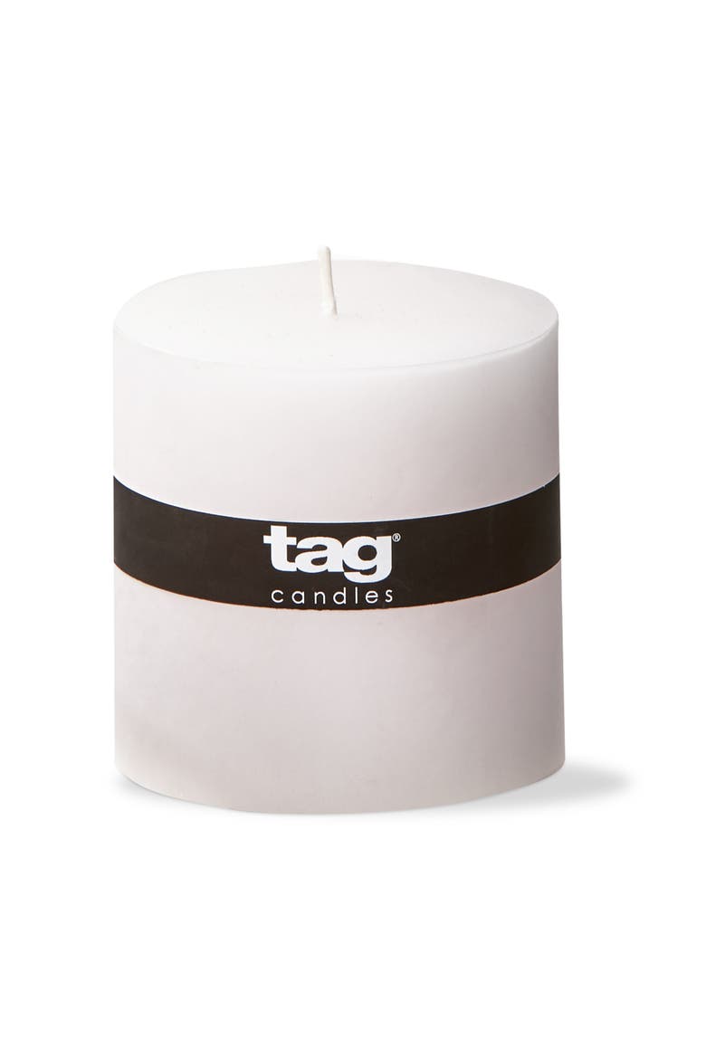 Chapel White Pillar Candle Unscented Long Burning Set of 3, Alternate, color, White