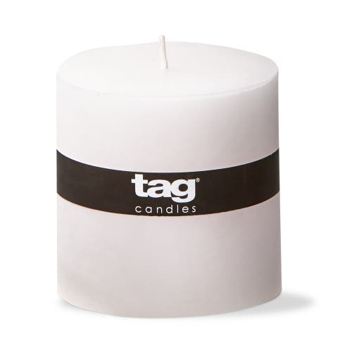 Tag Chapel White Pillar Candle Unscented Long Burning Set Of 3 In White