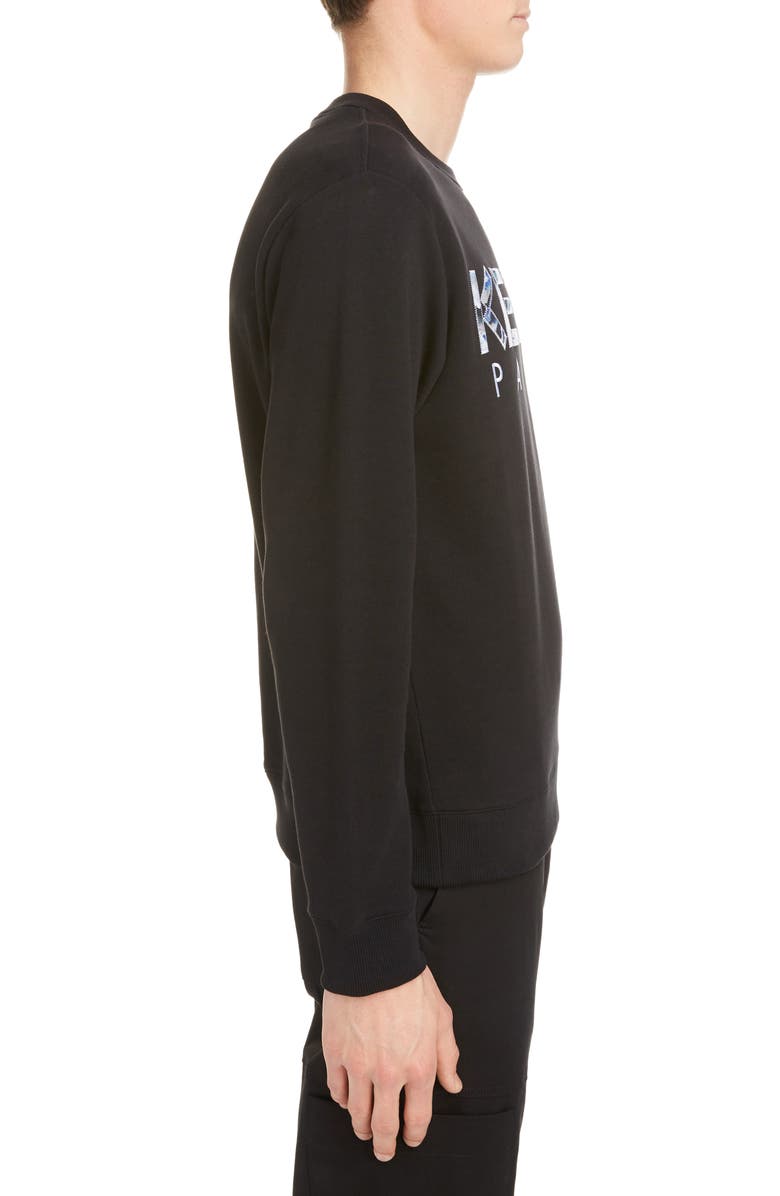 KENZO Paris Logo Appliqué Crewneck Sweatshirt, Alternate, color, 