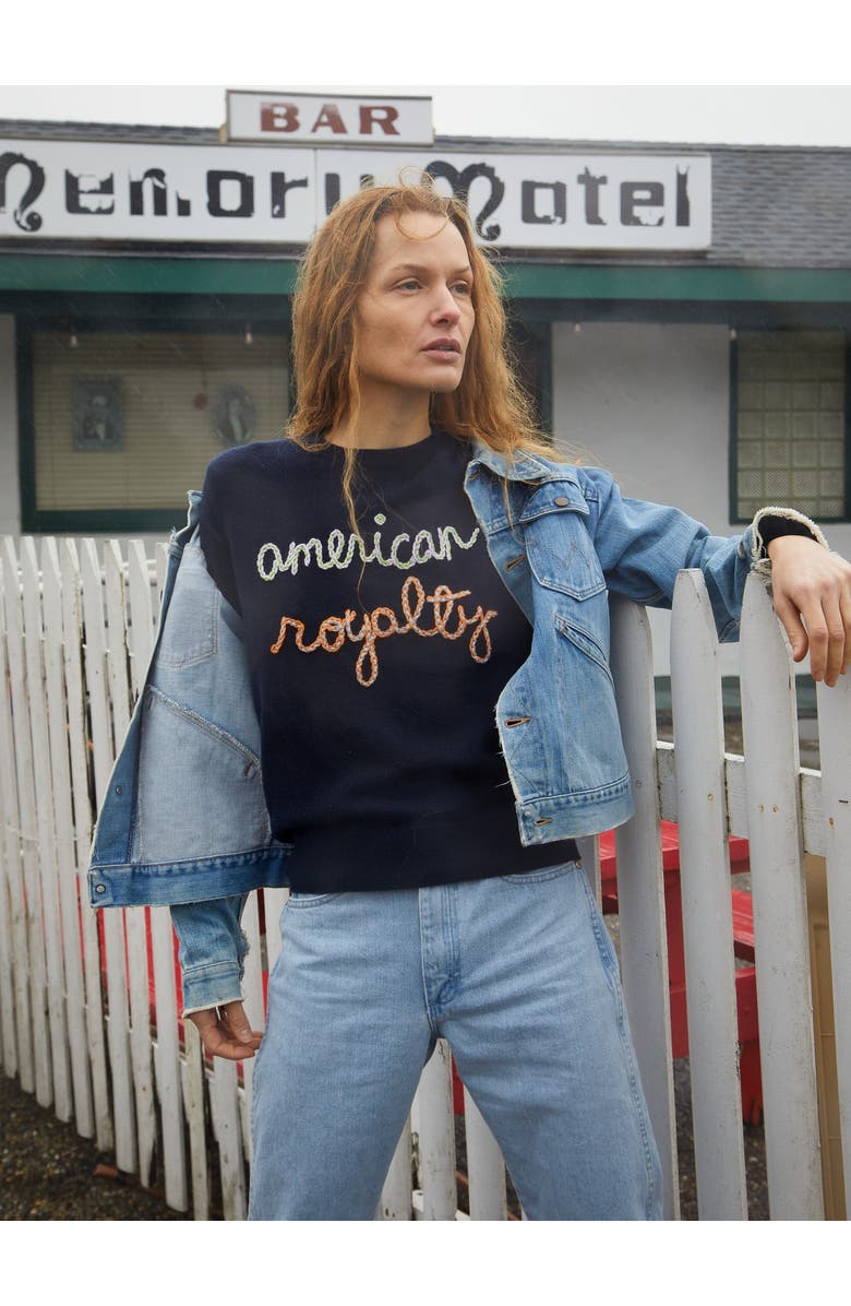 Lingua Franca American Royalty Crewneck, Alternate, color,