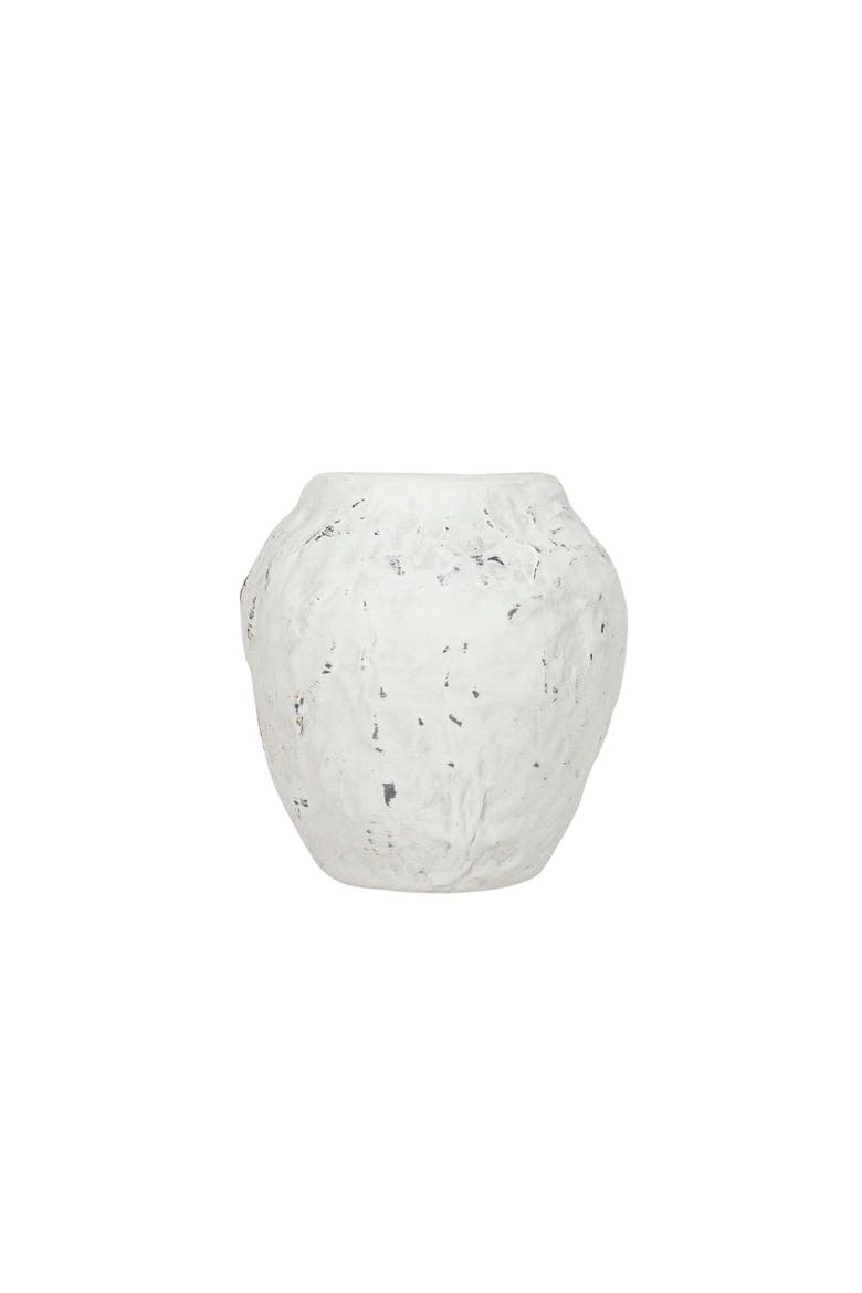 Distressed Vase White Stoneware, Main, color, White