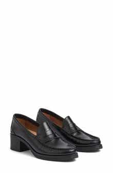 LK Bennett Manon Block Heel Penny Loafer