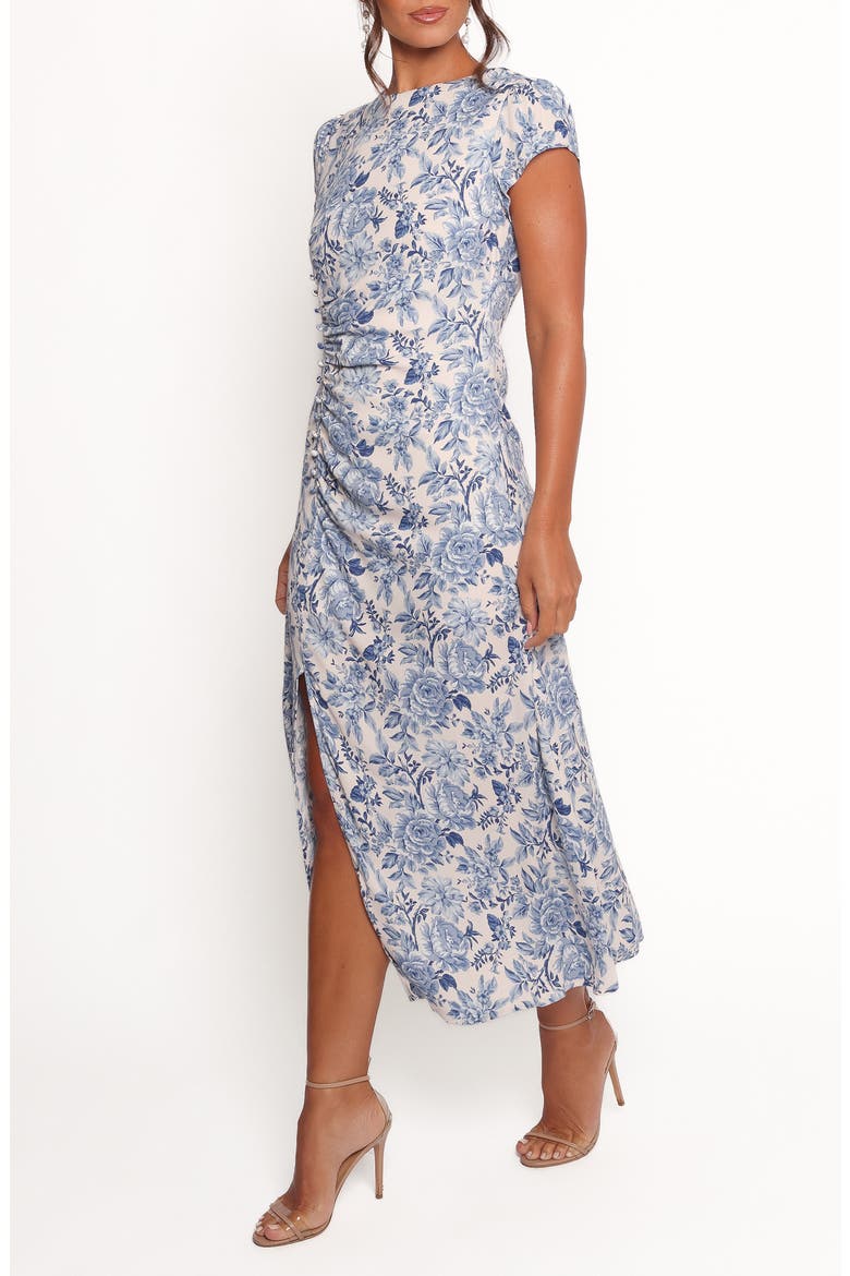 Lisbeth Floral Print Midi Dress, Alternate, color, BLUE FLORAL