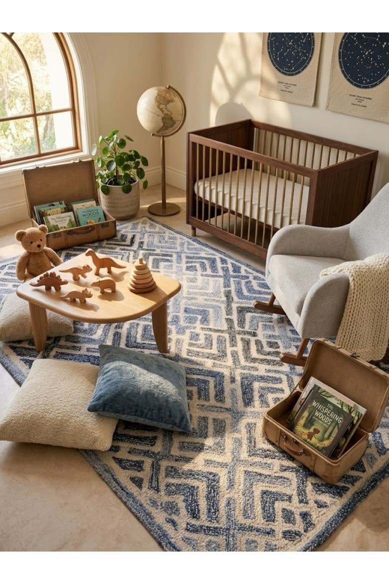Santorini Wool & Denim Rug, Alternate, color, Blue