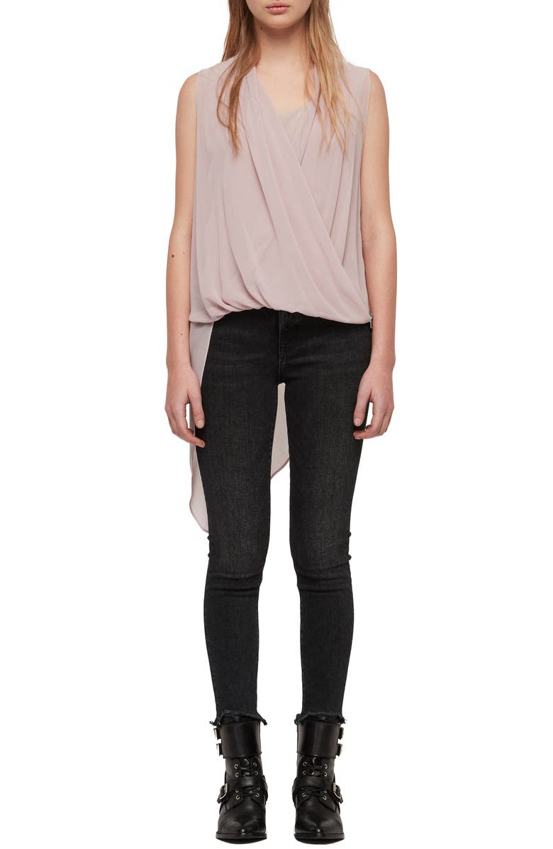 AllSaints Abi Chiffon Asymmetrical Tunic, Alternate, color,