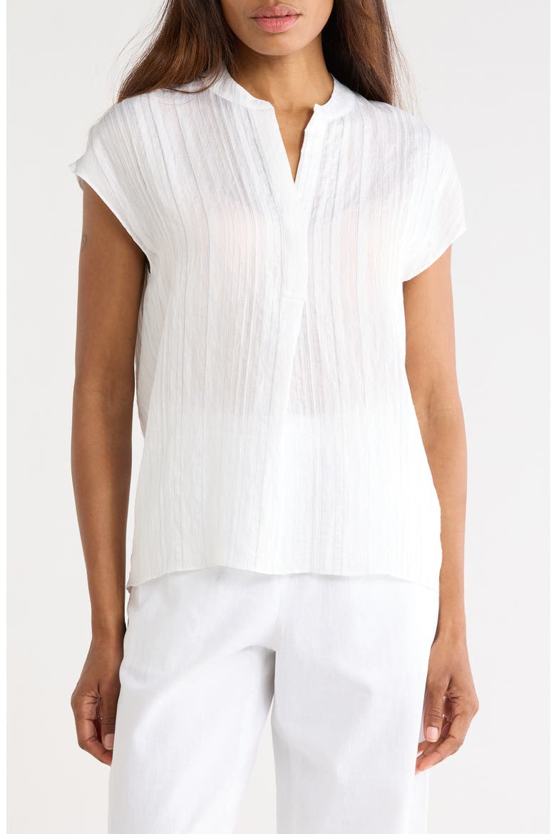 Split Neck Dolman Sleeve Top, Main, color, OPTIC WHITE/ SURF MIST