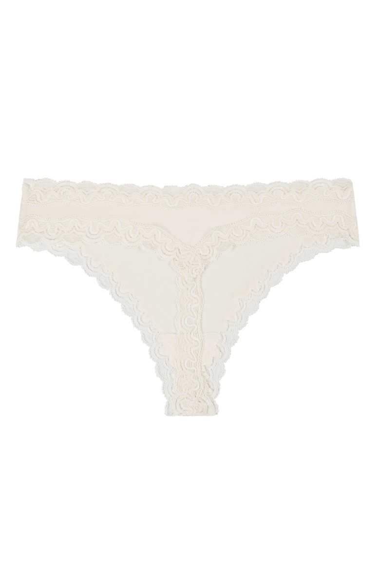 Soft Silk Thong Underwear, Alternate, color, Winter White