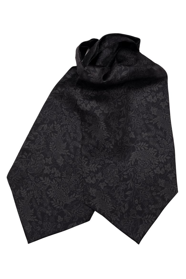 Portofino - Silk Ascot Cravat Tie for Men, Main, color, Black