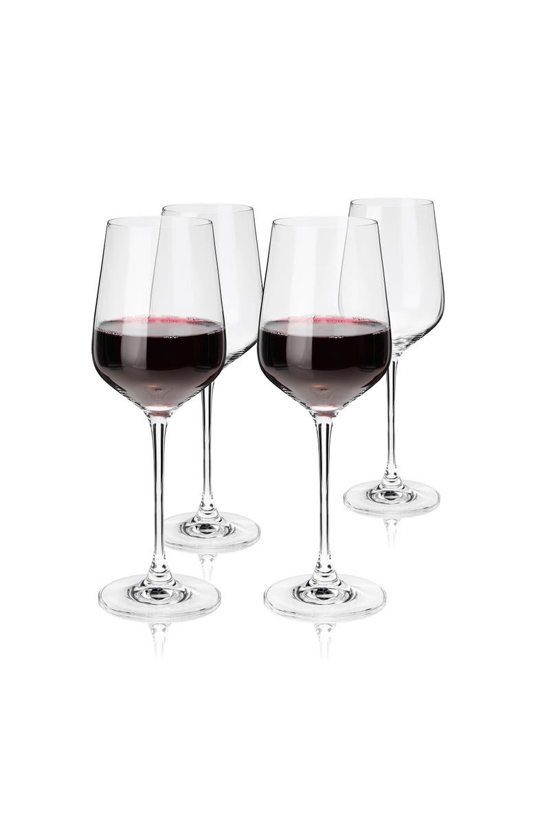 Viski Reserve Inez Crystal Bordeaux Glasses Set of 4, Alternate, color, Clear