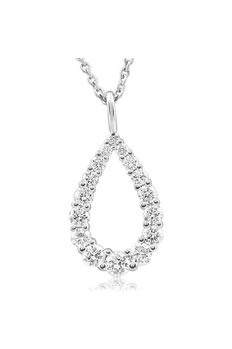 1/2Ct Pear Shape Lab Grown Diamond Pendant 10k or Gold Necklace, Main, color, White Gold