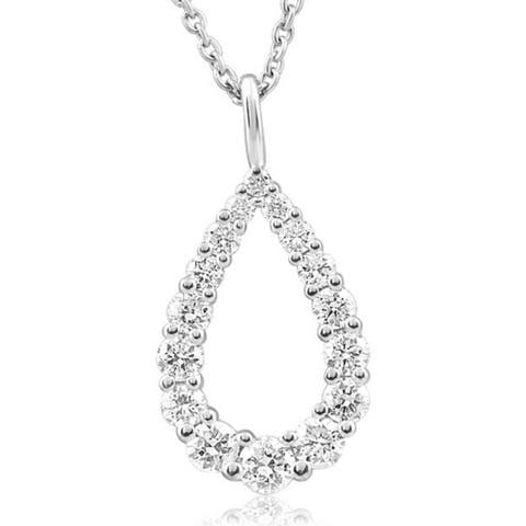 1/2Ct Pear Shape Lab Grown Diamond Pendant 10k or Gold Necklace