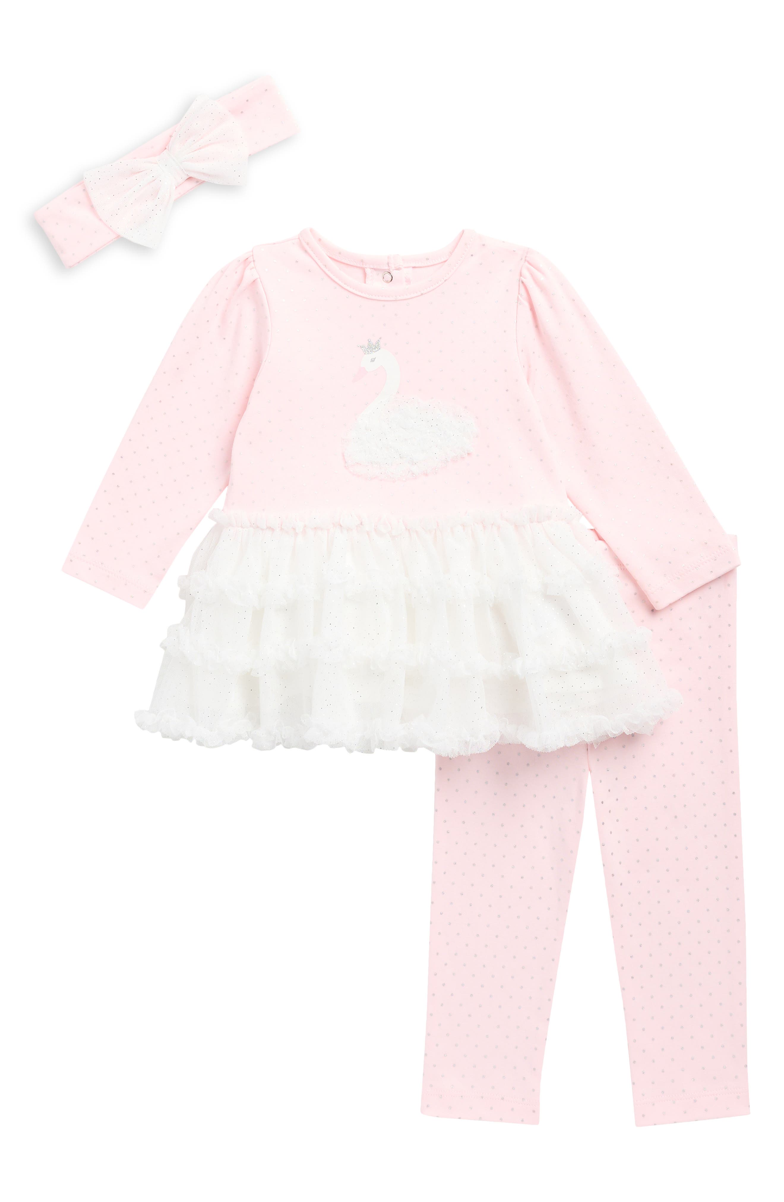 Little Me Swan Lake Skirted Top, Leggings & Headband Set