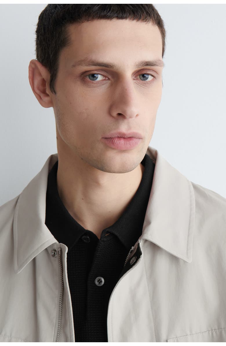 COS Waffle-Knit Cotton Polo Shirt, Alternate, color, Black