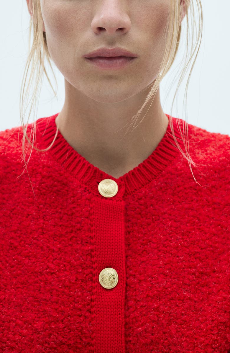 MANGO Curly Knit Cardigan, Alternate, color, 