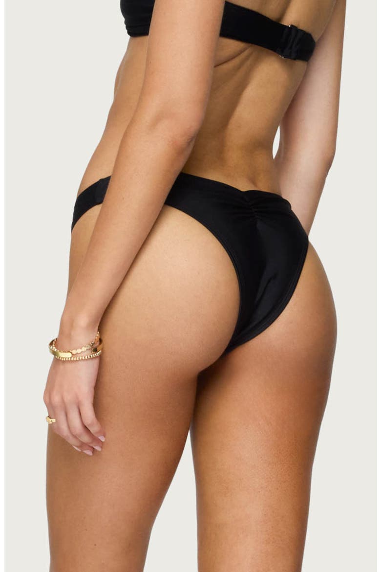 Starfish Ruched Bikini Bottoms, Alternate, color, BLACK