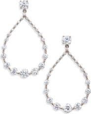 Nordstrom Graduated Cubic Zirconia Frontal Hoop Earrings