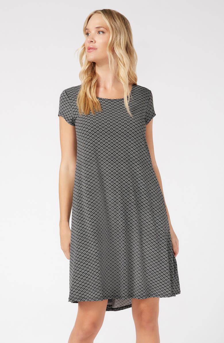 Karen Kane Maggie Geo Print Trapeze Dress, Alternate, color, 