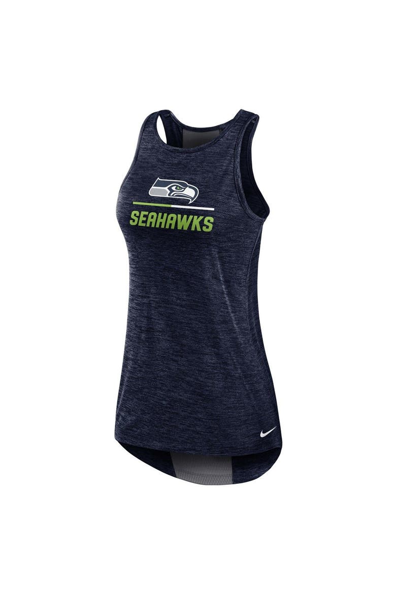 Women's Nike College Navy Seattle Seahawks High Neck Performance Tank Top, Alternate, color, Navy