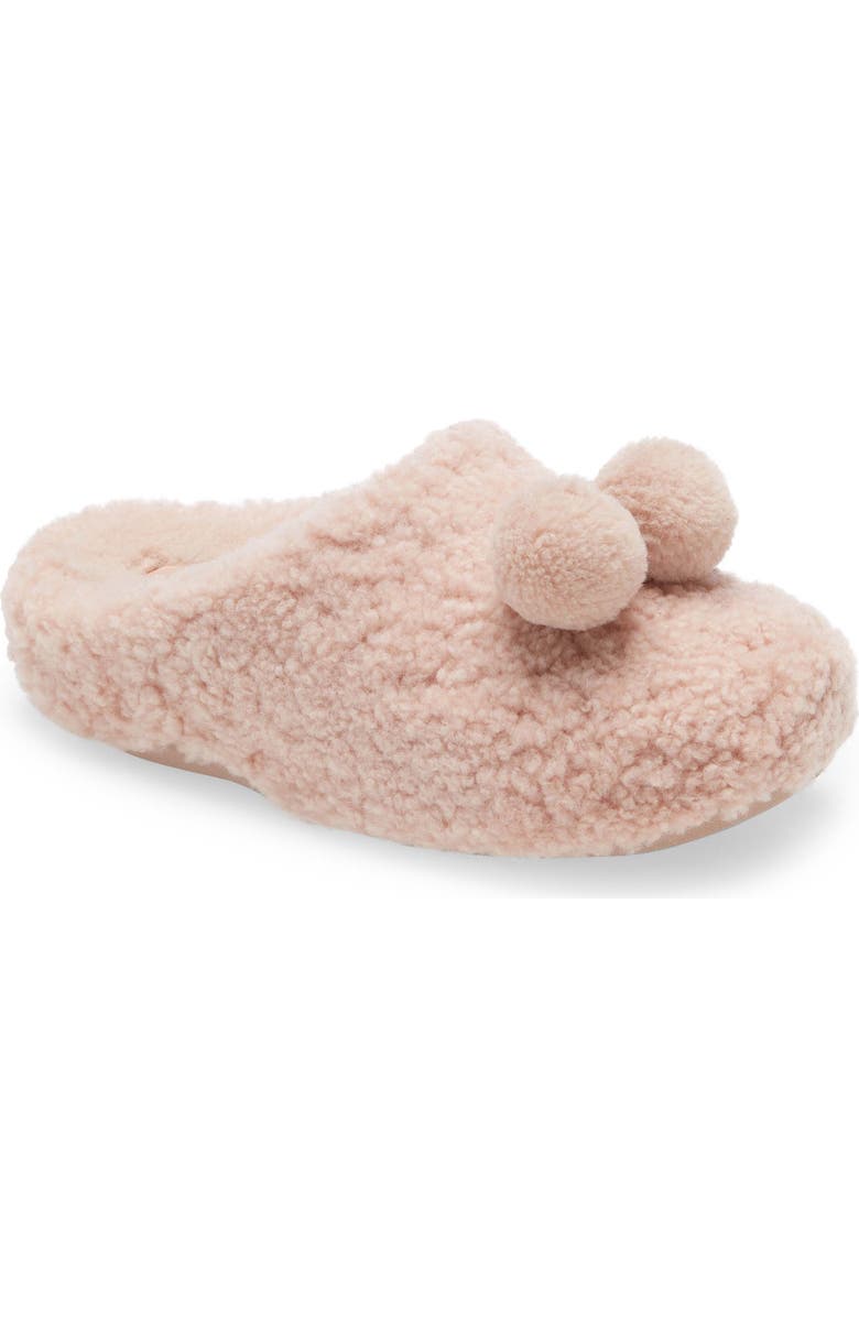 FitFlop Shuv Pom Pom Genuine Shearling Clog Slippers, Main, color,