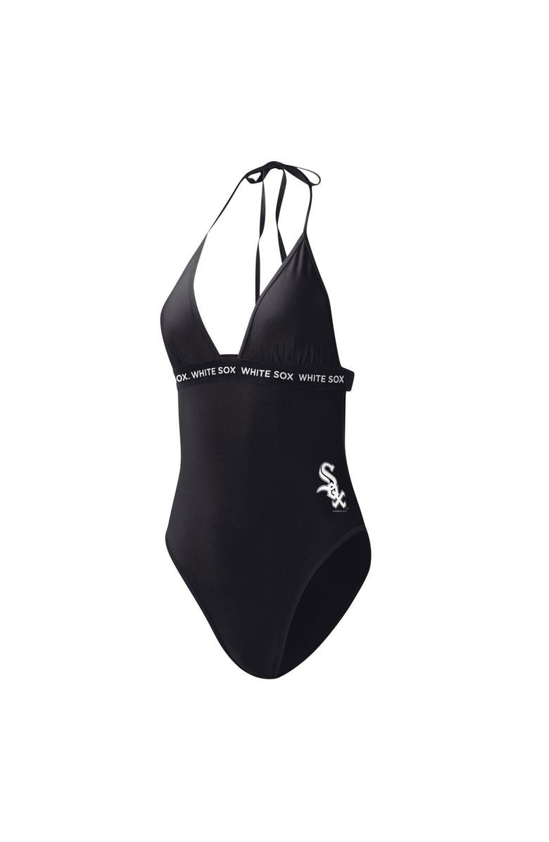 G-III 4HER BY CARL BANKS Women's G-III 4Her by Carl Banks Black Chicago White Sox Full Count One-Piece Swimsuit, Alternate, color, Black