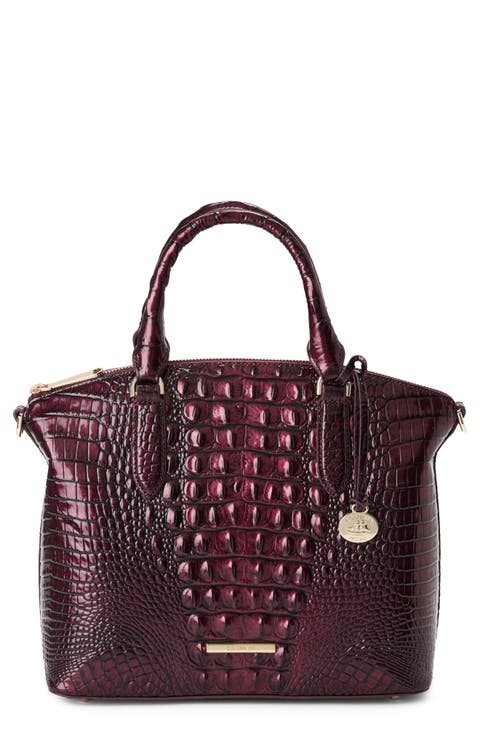 Duxbury Croc Embossed Leather Satchel