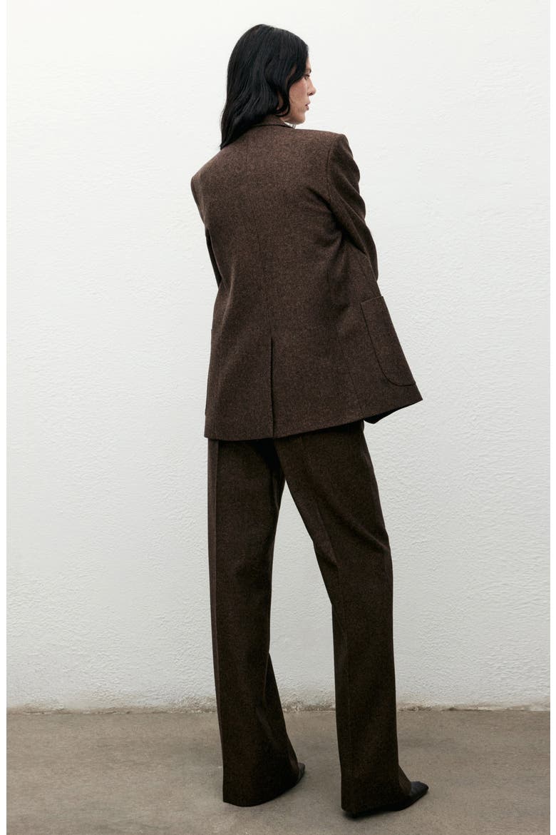 Straight Leg Wool Blend Pants, Alternate, color, BROWN
