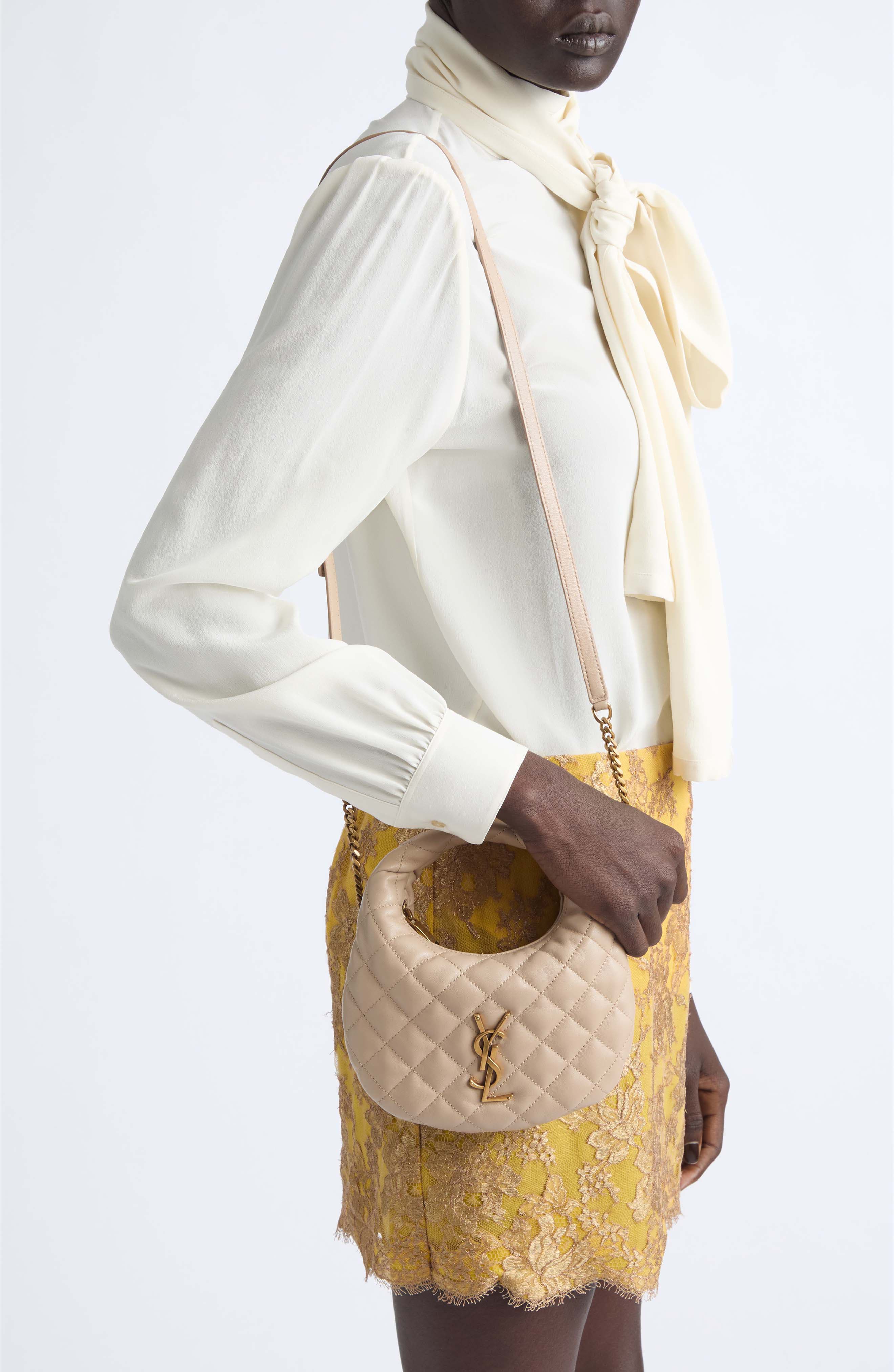 Icarino Mini Quilted Nappa Leather Crossbody Bag, Alternate, color, DARK BEIGE