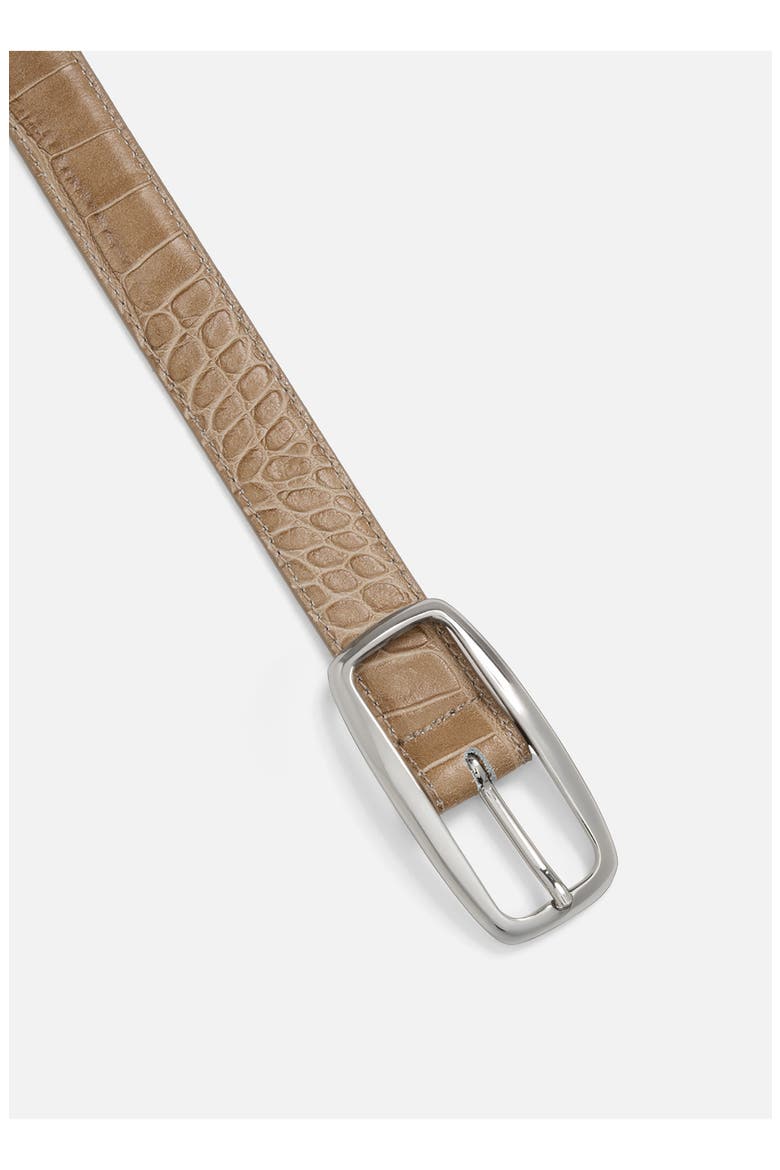 No. 19 Leather Belt, Alternate, color, ETOUPE CROC/ SILVER