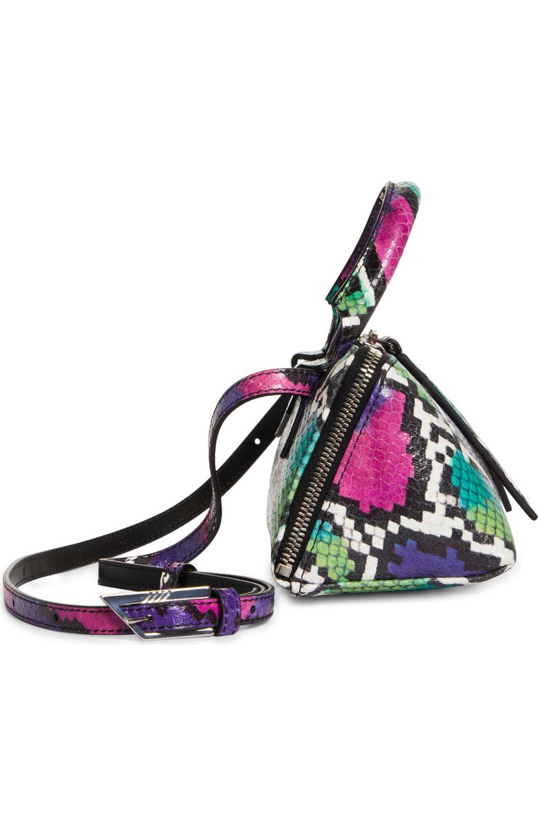 The Attico Friday Snakeskin Print Leather Handbag, Alternate, color,