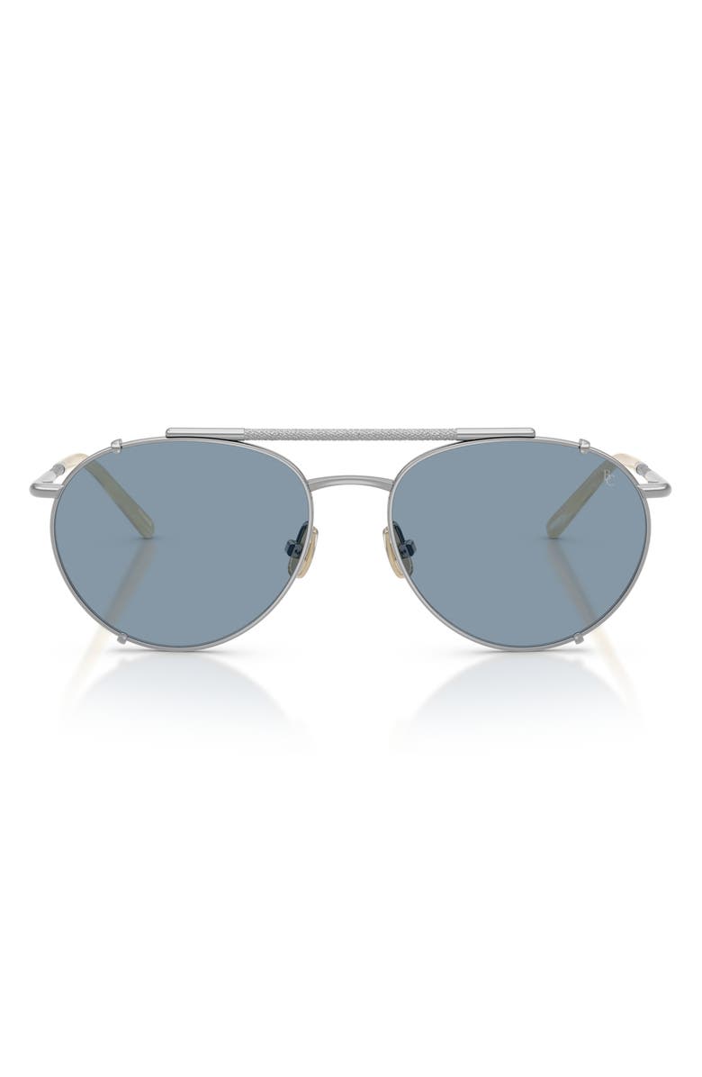 Brunello Cucinelli 56mm Pilot Sunglasses, Main, color, Silver / Ocean