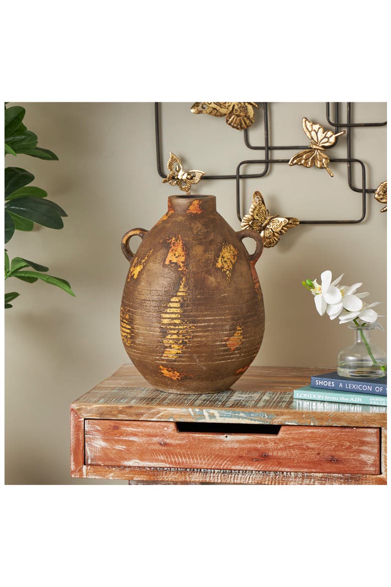 Brown Ceramic Vase, Alternate, color, BROWN