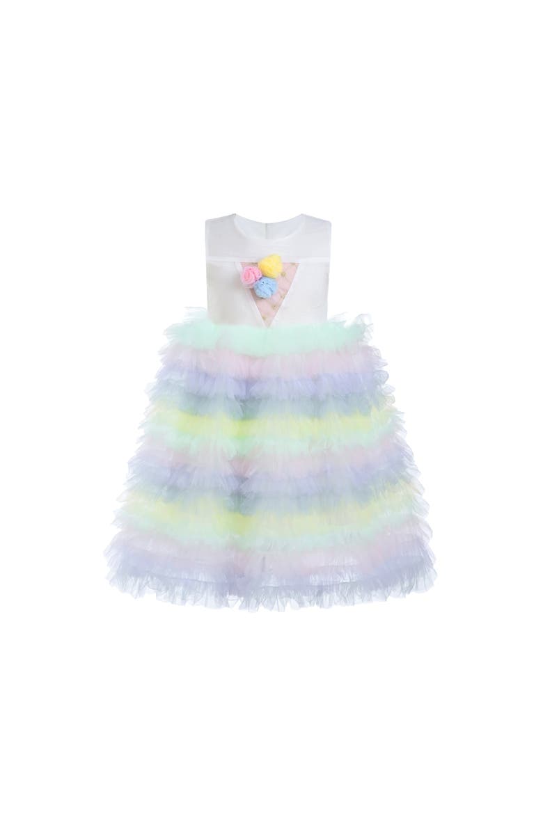 Mimi Tutu Ruffle Tiered Pom Dress, Alternate, color, Purple