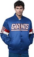 STARTER Men's Starter Royal New York Giants Triple Option Satin Varsity Full-Snap Jacket