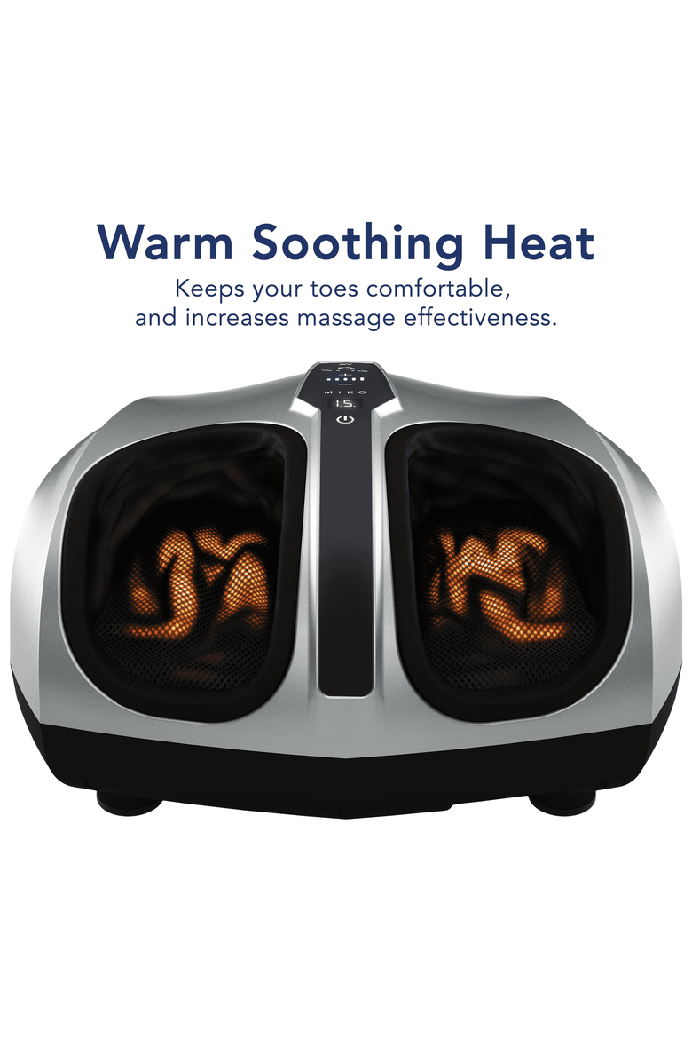 MIKO Shiatsu Foot Massager with Heat - 5 Settings, Alternate, color, Silver
