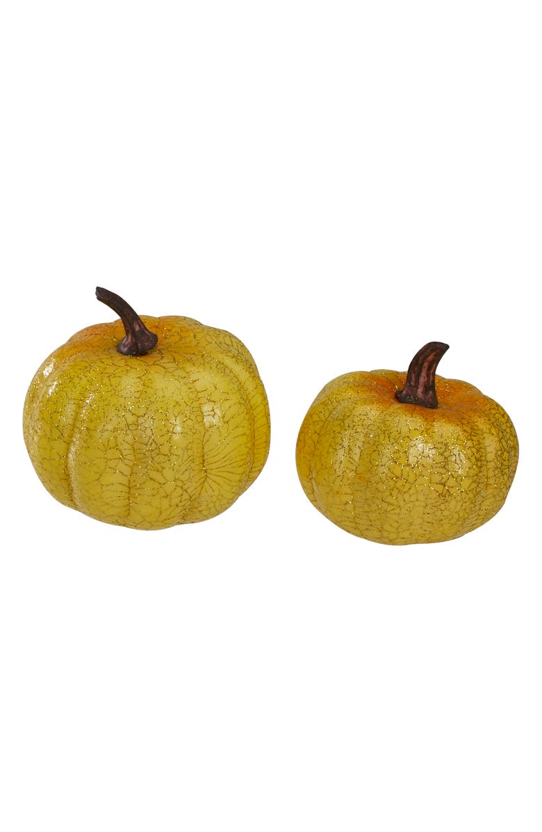 Northlight Crackled Glittered Mini Fall Harvest Pumpkins - 4" - Set of 5, Alternate, color, 