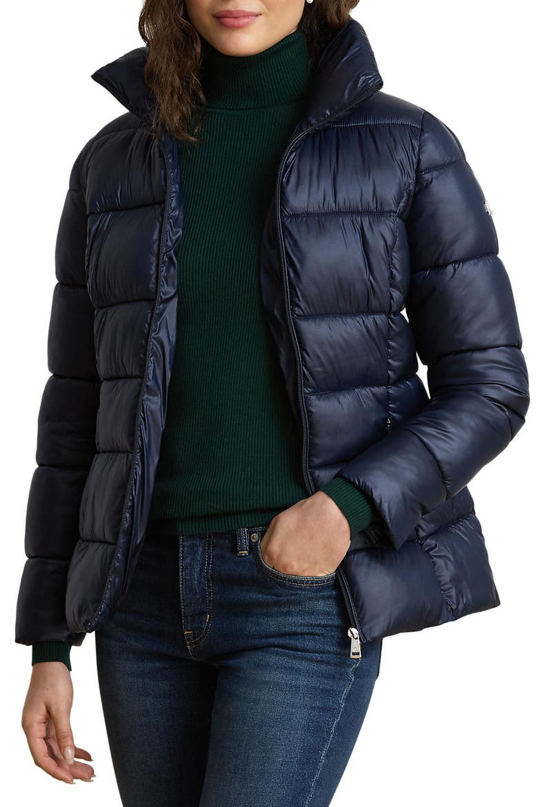 Zip Front Puffer Jacket, Main, color, DK NAVY