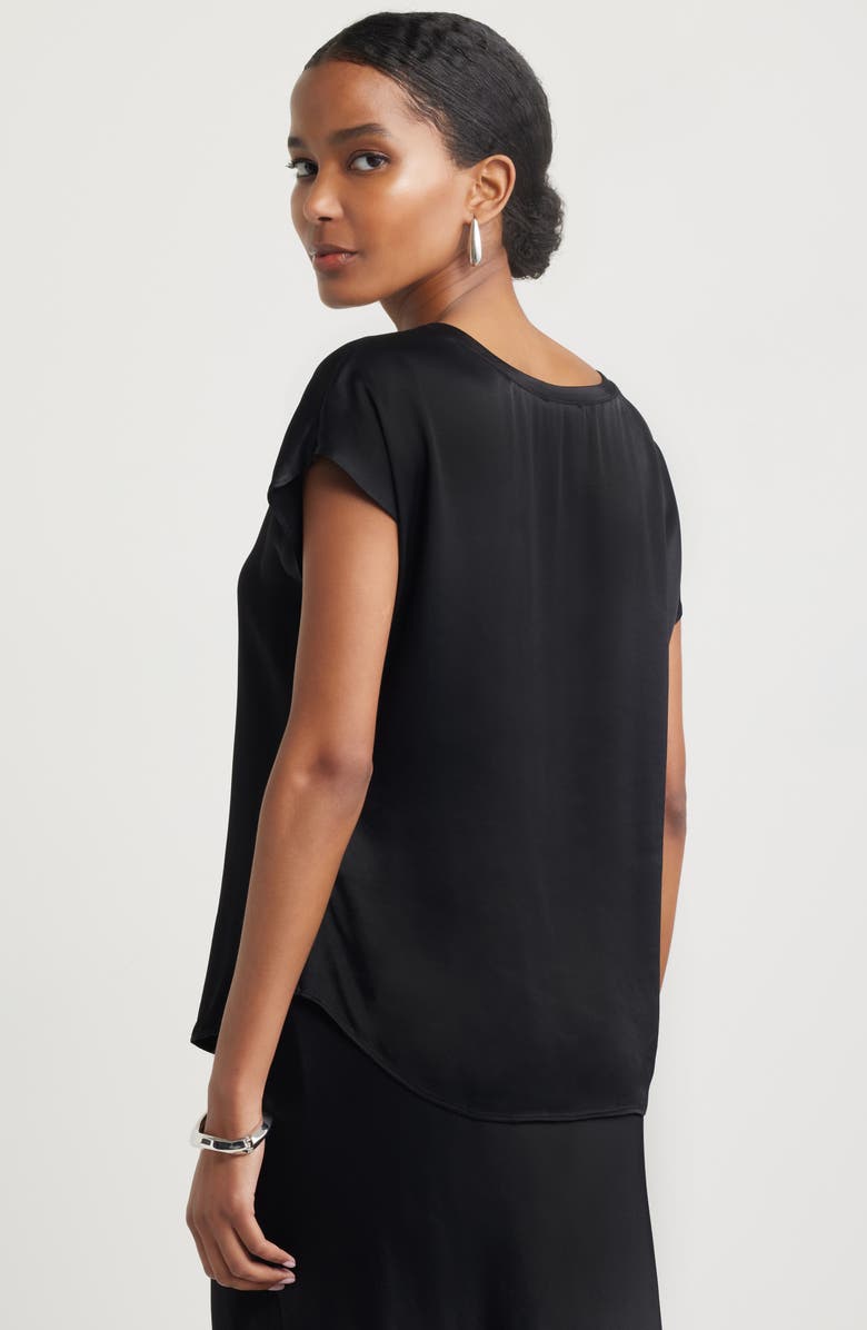 Nordstrom Dolman Sleeve Satin T-Shirt, Alternate, color, Black