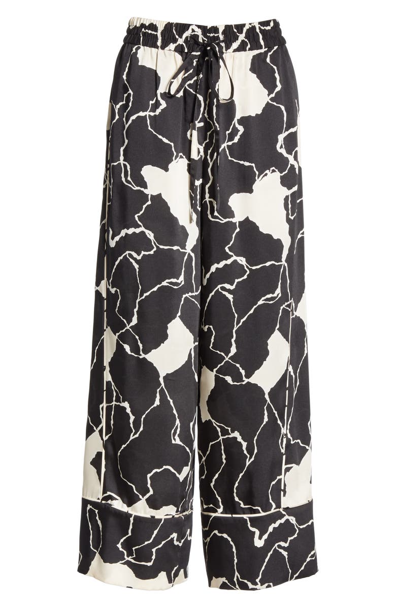 Yigal Azrouël Ocean Crest Print Twill Pants, Alternate, color,