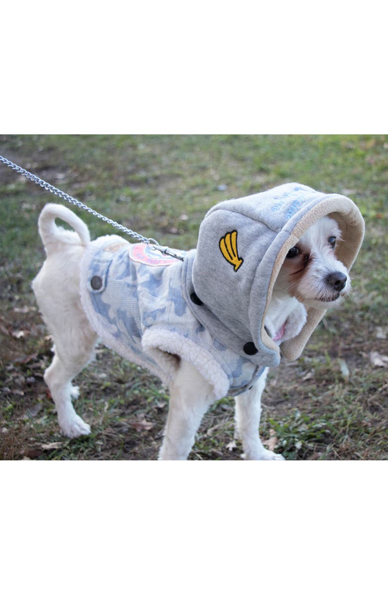 PET LIFE Touchdog Outlaw Designer Embellished Hooded Jacket, Alternate, color, 
