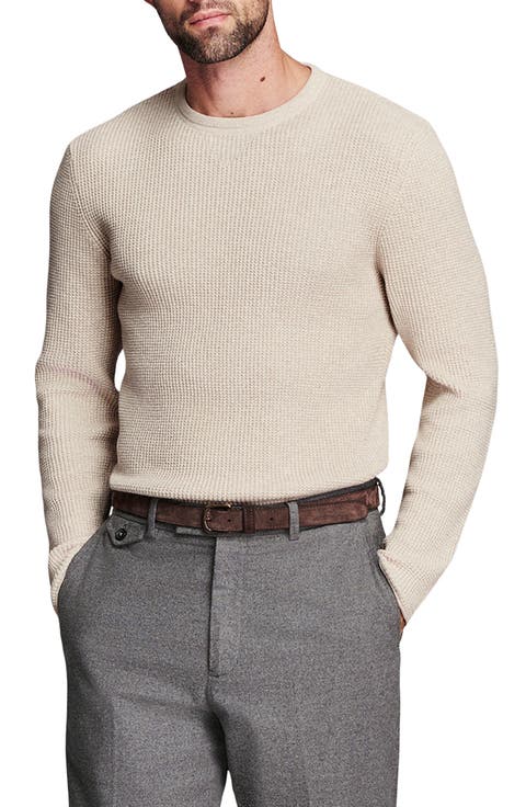 Martin Mini Waffle Crewneck Cotton & Cashmere Sweater