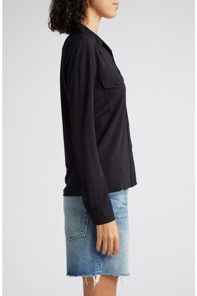 Aveline Pocket Button-Up Shirt, Alternate, color, BLACK