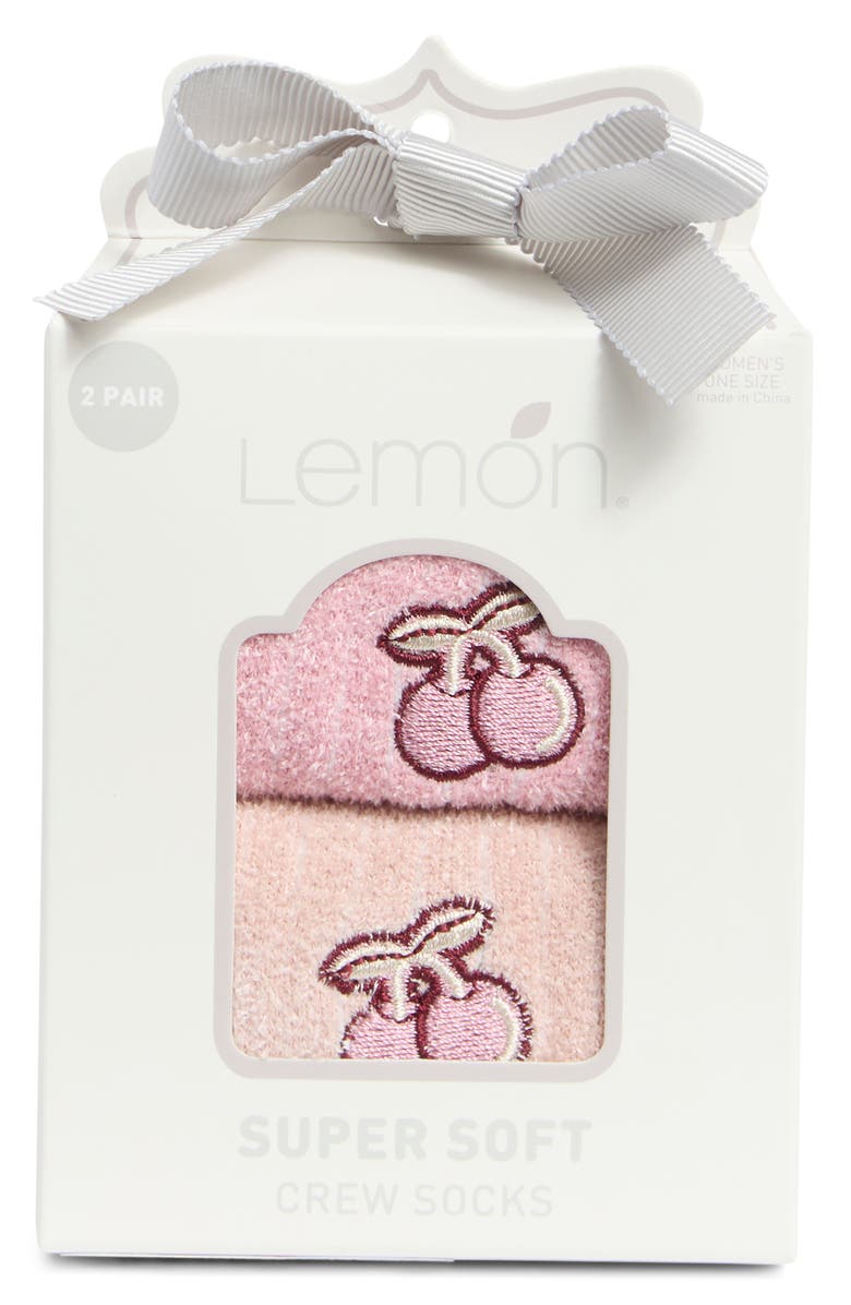 Lemon Assorted 2-Pack Butter Socks, Main, color, Pink