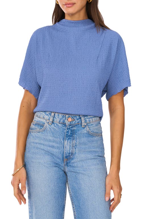 Vince Camuto Textured Mock Neck Top In Serene Sky