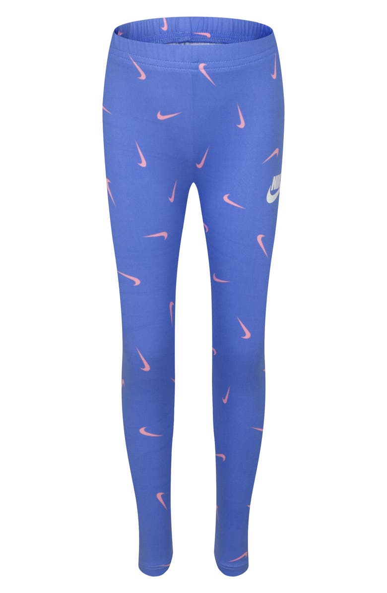 Nike Kids' Swoosh Fetti Leggings, Main, color, Royal Pulse